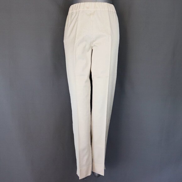 D. Exterior 44 / 8 Straight Leg Pants Pearl Ivory White Elastic Pull On - Picture 1 of 11